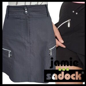 Jamie Sadock Black Zip Pockets Golf Skort Skirt (6)
